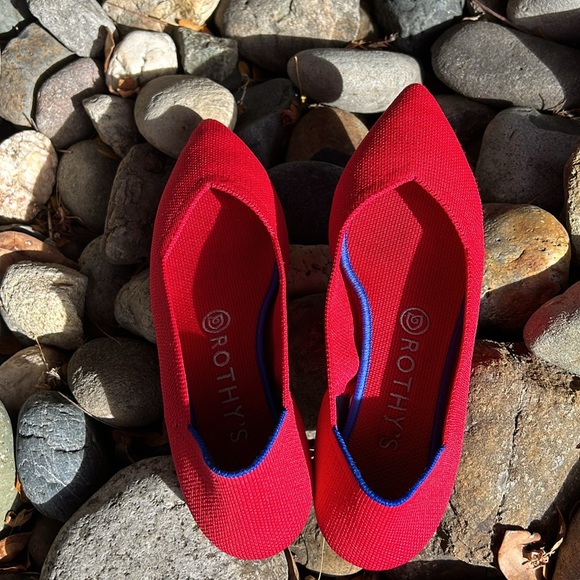 Rothy’s The Point Red flats, women’s 7.5, EUC - Picture 3 of 14